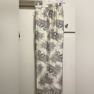 Zara Cream and Black Patterned Pants